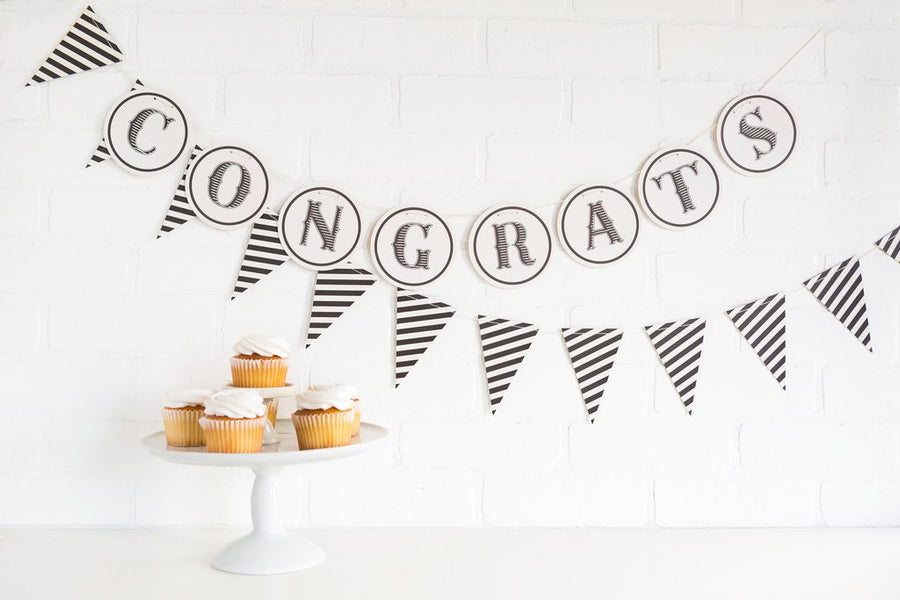 Black/White Congrats Banner | 1ct — Zurchers