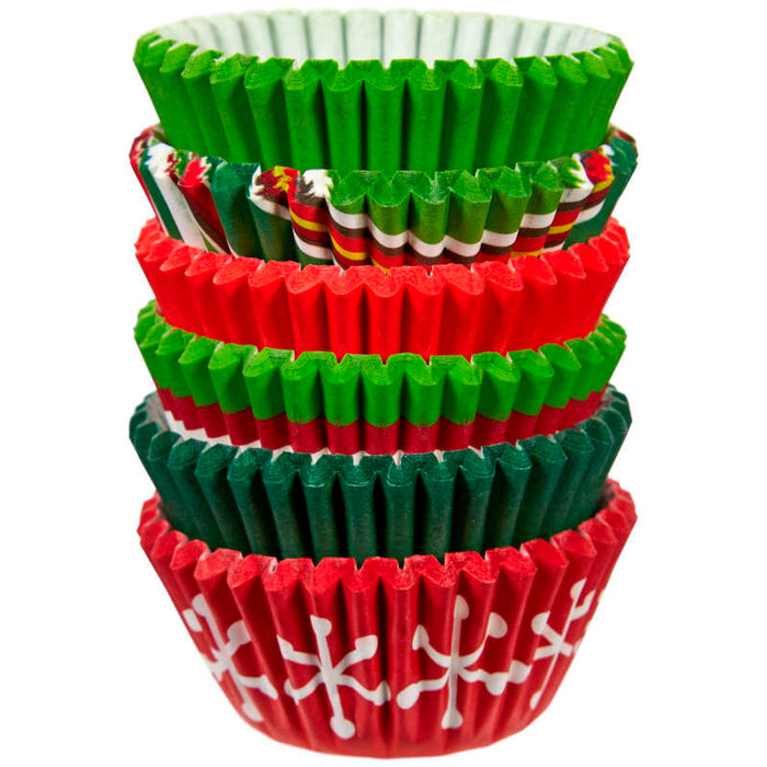 Holiday Red and Green Mini Cupcake Liners | 150 ct