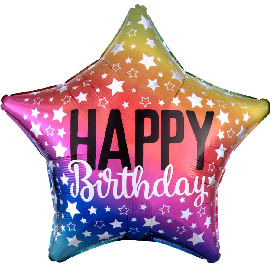 Happy Birthday Star Shaped Mylar Balloon 18 1ct — Zurchers