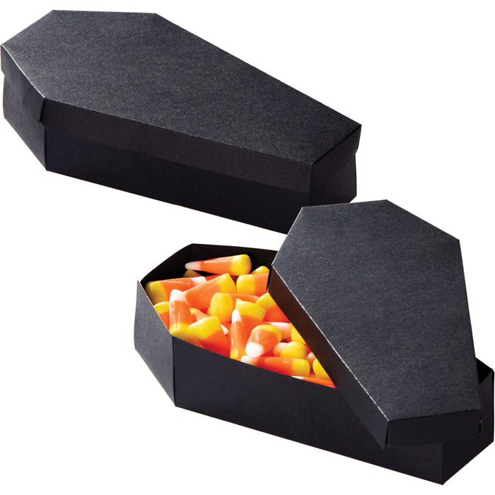 Halloween Coffin Treat Box with Lid 6 x 3" x 1.5" | 8ct