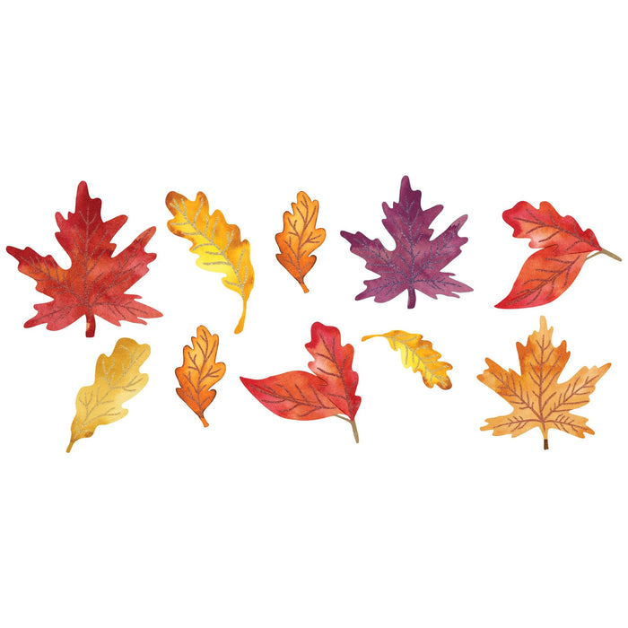 Fall mini glitter Leaves Cardstock Cutouts | 10pc