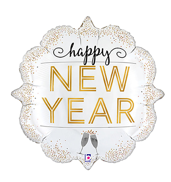 Happy New Year Metallic Diamond Supershape Mylar 24" | 1ct