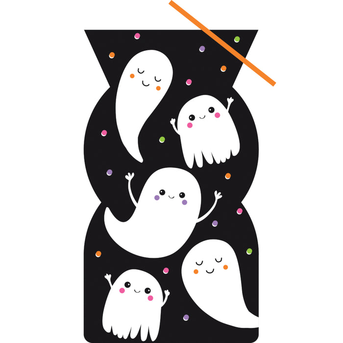 Halloween Happy Ghosts Shaped Cello Bags 20ct