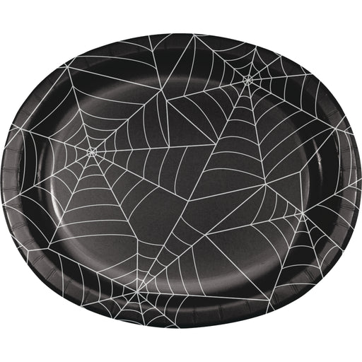 Halloween Spider Webs Oval Platters 12in 8ct