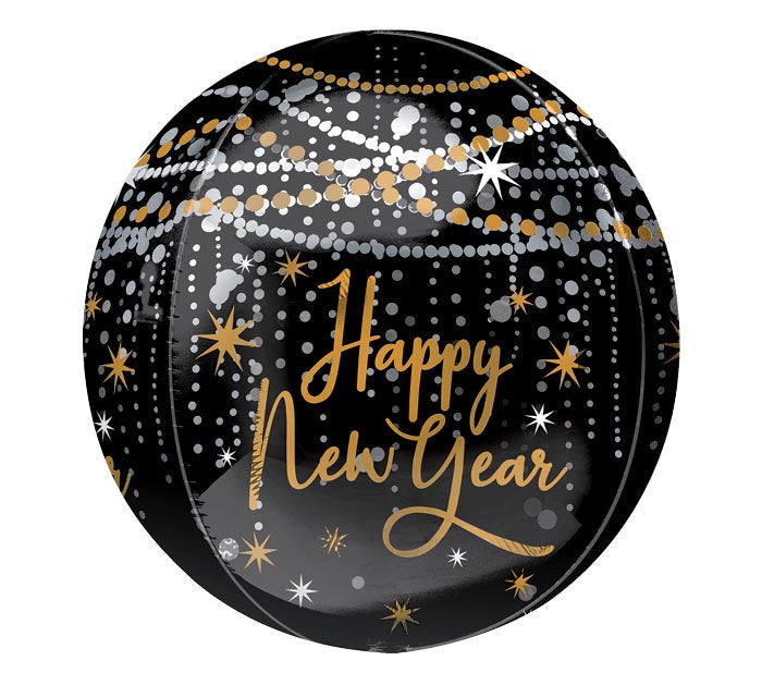 NEW YEAR'S MIDNIGHT HOUR Orbz Mylar Balloon 16" | 1ct