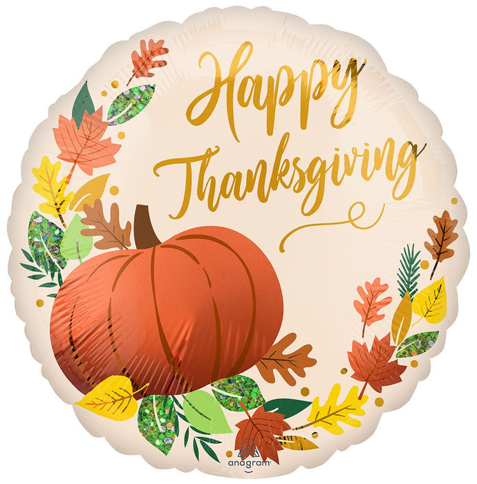 Happy Thanksgiving Pumpkin Satin Mylar Balloon 18" | 1ct