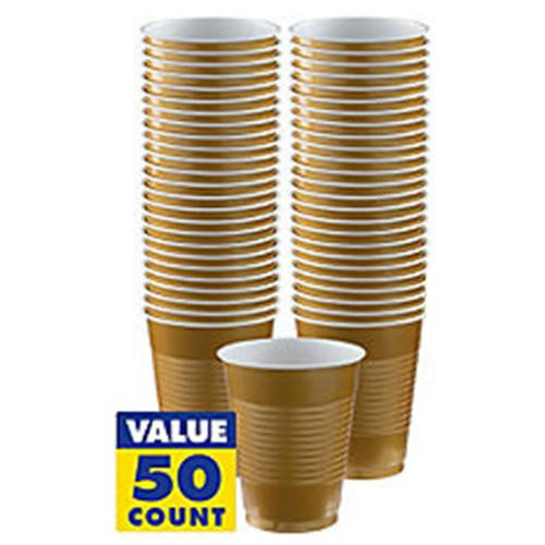 Yellow Plastic Cups, 16oz, 50ct
