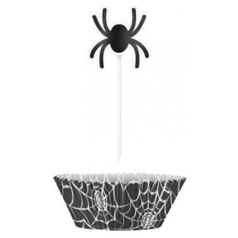 Black Spider Web Cupcake Kit