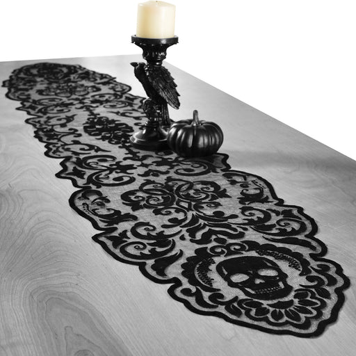 Halloween Glam Boneyard Table Runner