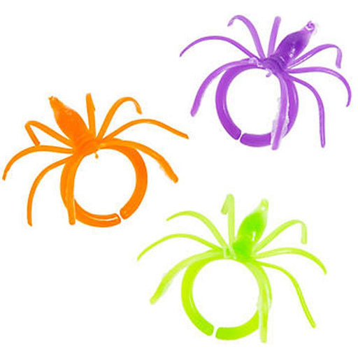 Colorful Halloween Spider Rings 144ct