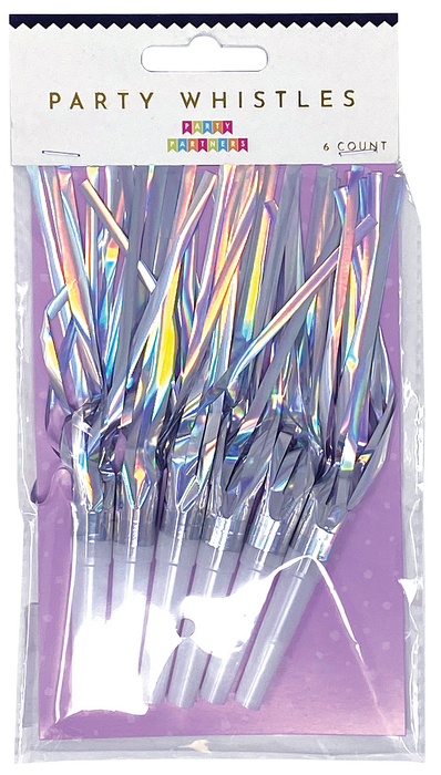 Iridescent Party Whistles | 6ct