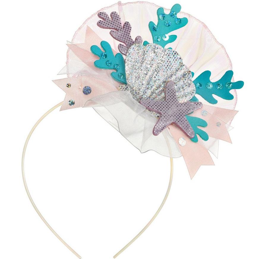 Iridescent Shimmering Mermaids Seashell Fabric & Plastic Headband