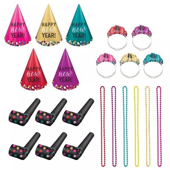 New Year's Multi Colored Confetti Party 10 Ppl Kit | 1kit