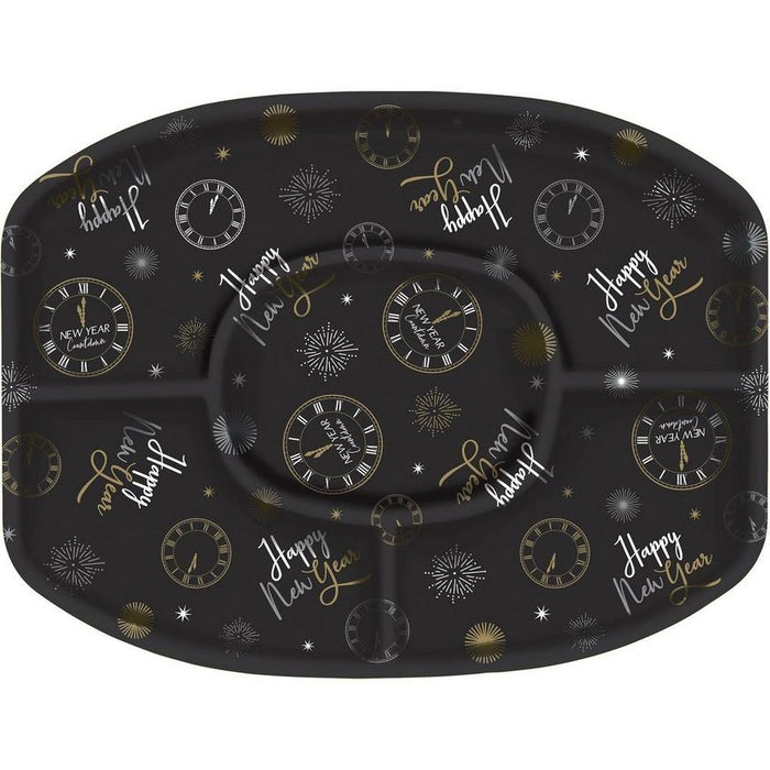 New Year's Countdown Melamine Sectional Platter, 18.5" x 13.4" | 1ct