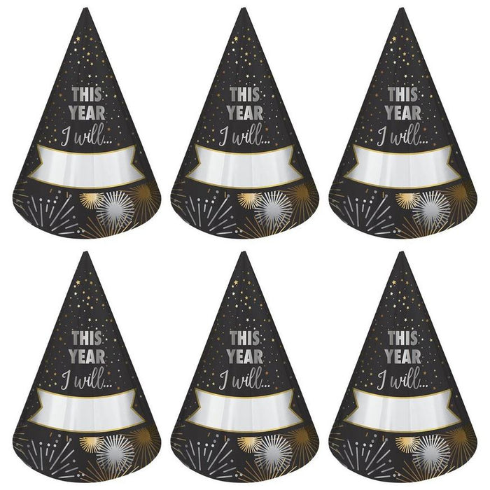 New Year's Resolution Party Hats | 8ct