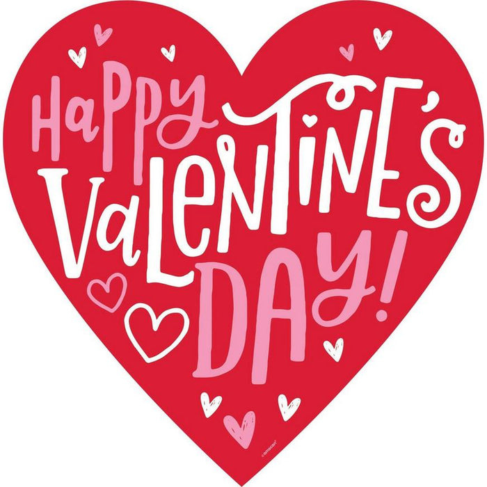 Happy Valentine's Day Heart Cardstock Cutout, 15.3in x 15.5in | 1ct