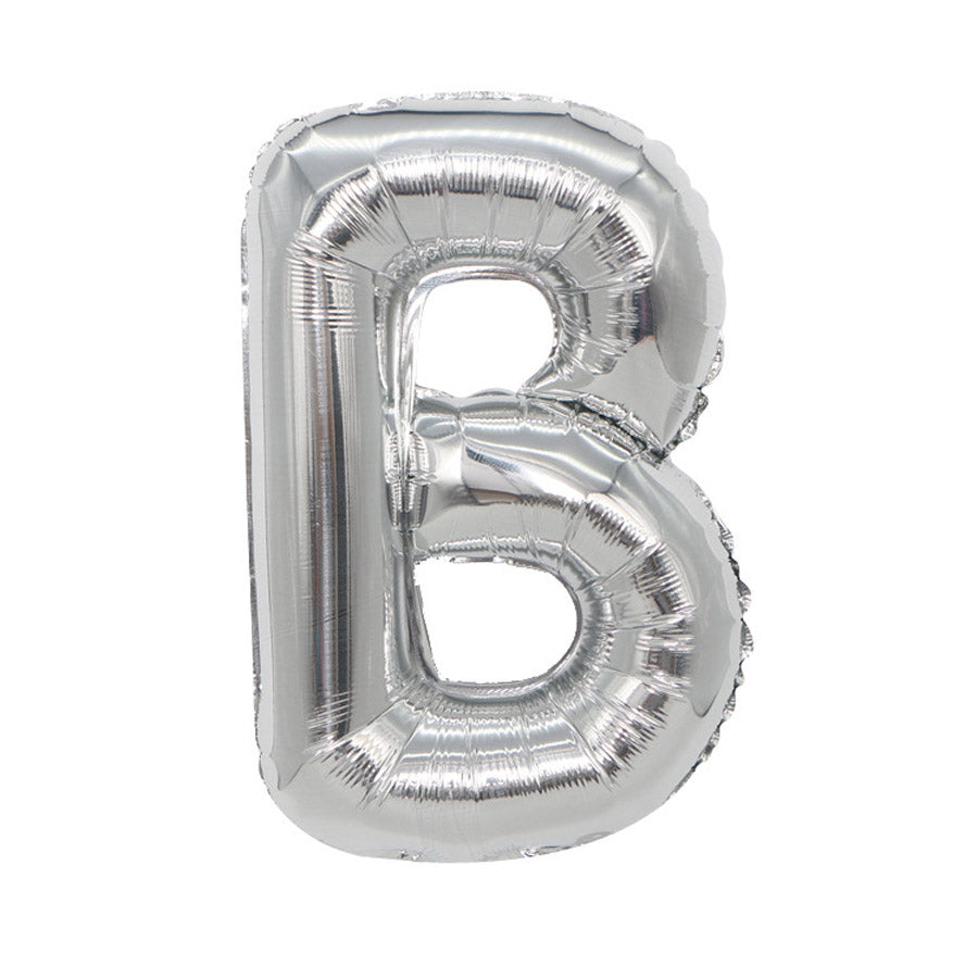 Air Filled Silver Mylar ''B'' Letter Balloon, 16"| 1 Ct — Zurchers