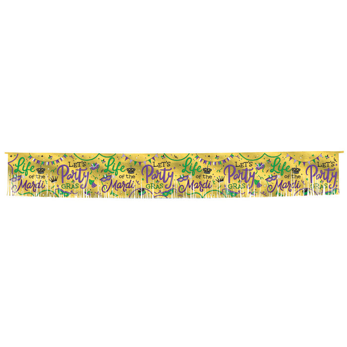 Mardi Gras Metallic Banner 5ft  | 1ct