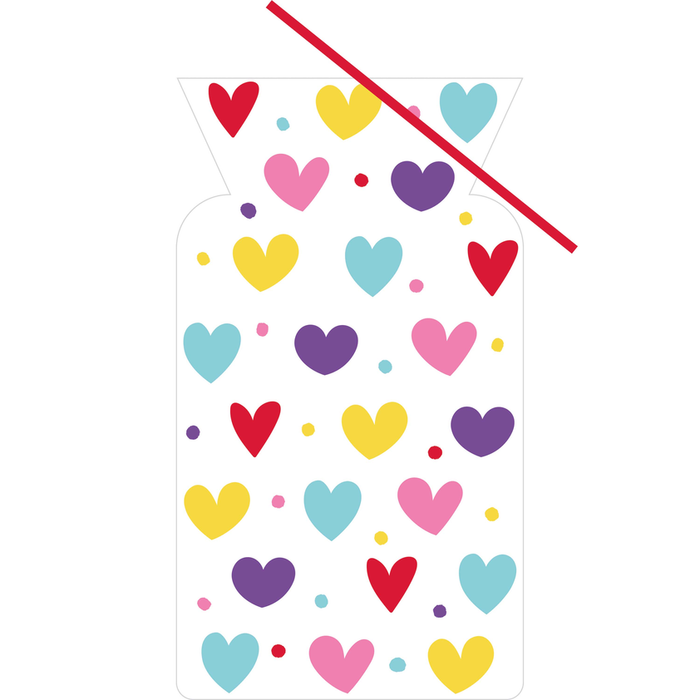 Valentines Day Colorful Hearts Cello Bag