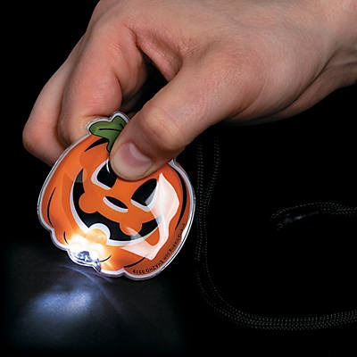 Halloween Light Up Jack O Lantern Necklace