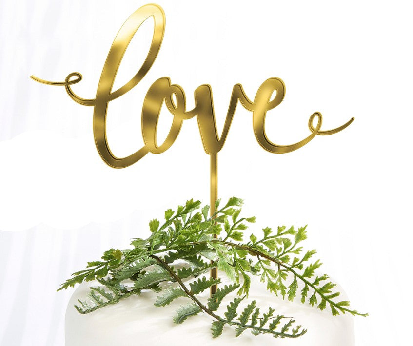 Gold Love Wedding Cake Topper 1ct — Zurchers 