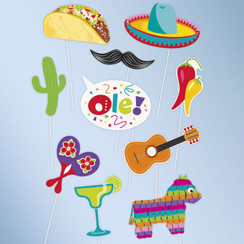 Fiesta Photo Booth Props 10pcs 1ct Zurchers 8301