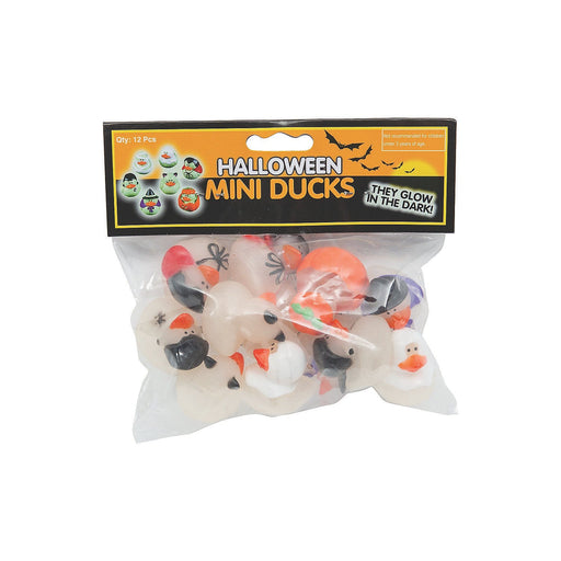 Mini Glow in the Dark Halloween Rubber Duckies 1in