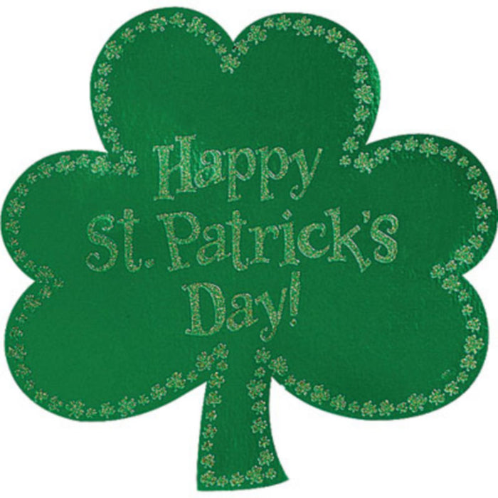 Glitter Happy St. Patrick's Day Shamrock Cutout | 1ct