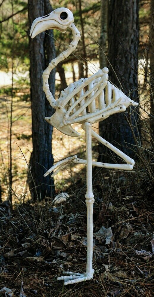 Halloween Skeleton Flamingo 34in