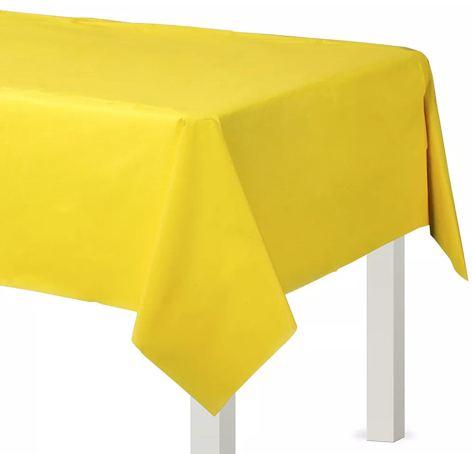 Yellow Sunshine Plastic Table Cover 54